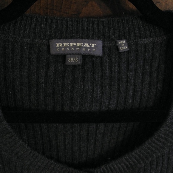 REPEAT CASHMERE Grey Ribbed Cardigan 38 Small - Picture 2 of 15